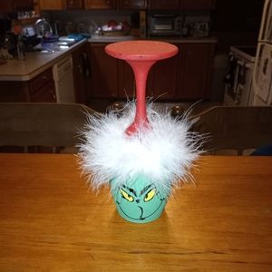 Grinch candle holder